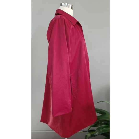 Eileen Fisher Button Front Red Lightweight Coat Size M - Picture 3 of 9